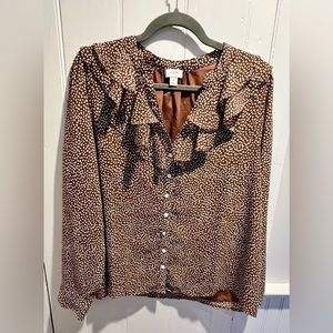 J Crew Factory blouse with ruffled collar